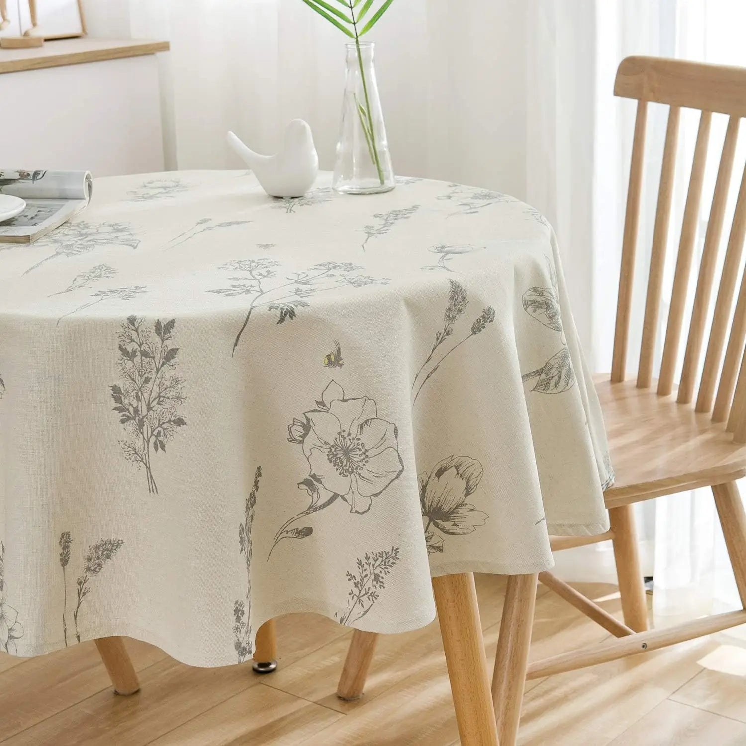 Casa & Co. Spring Fern Print Linen Tablecloth